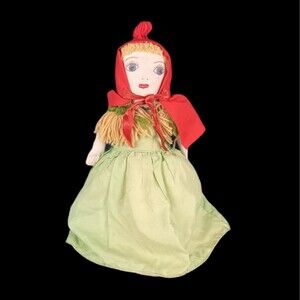 Topsy-Turvy Doll Vintage Little Red Riding Hood / Grandma / Wolf Rare Cloth Doll